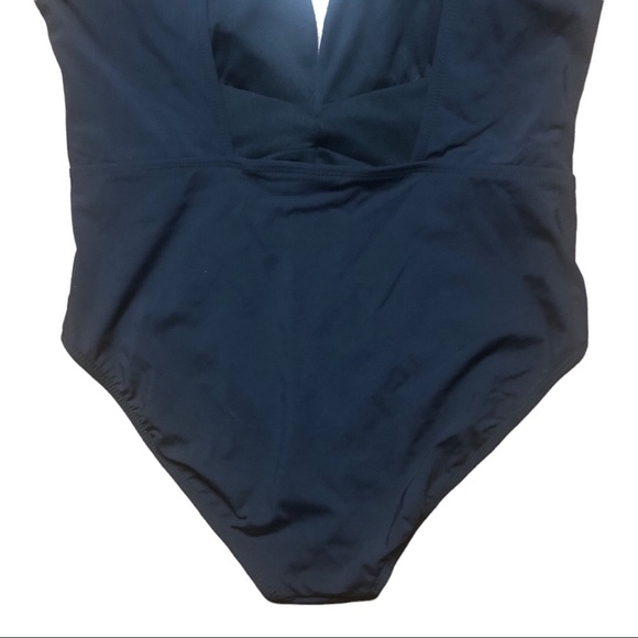 Time & Tru One Piece Swimsuit Black White Knotted Size Large 12/14 - Picture 8 of 11